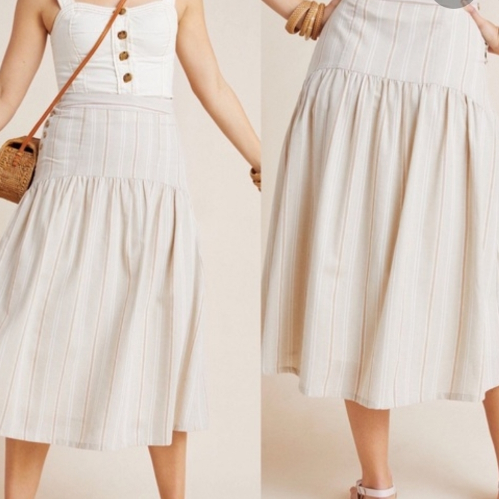 NWOT Anthropology Evonna Striped Skirt